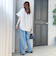 【WEB限定】キュプラ混ストライプバンドカラーブラウス ≪手洗いOK≫