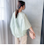 【WEB限定】キュプラ混ストライプバンドカラーブラウス ≪手洗いOK≫