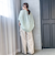 【WEB限定】キュプラ混ストライプバンドカラーブラウス ≪手洗いOK≫