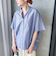 【WEB限定】キュプラ混ストライプバンドカラーブラウス ≪手洗いOK≫