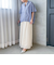 【WEB限定】キュプラ混ストライプバンドカラーブラウス ≪手洗いOK≫