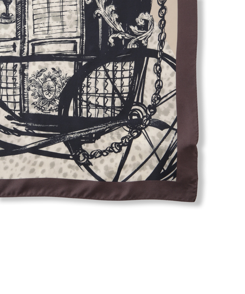 馬車柄スクエアシルクスカーフ｜ロートレアモンの通販｜&mall（アンド