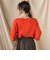 袖ボタンクルーネックニット ≪手洗い可能≫