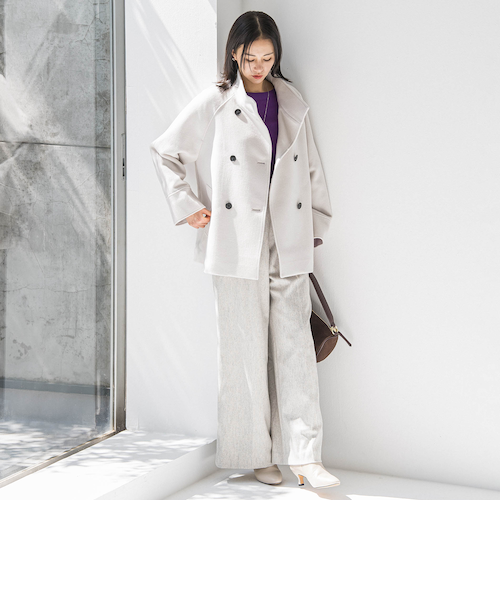 シルバーミンクXカシミヤ　ショートフードジレ シルバーミンクXカシミヤ ショートフードジレ ベルトセット