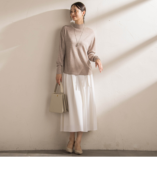 ウールブレンドストレッチフレアスカート≪セットアップ対応/手洗い