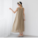 麻調シアー2WAYシャーリングワンピース≪手洗い可能≫