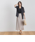 【WEB限定】麻調シアーシャーリングフレアスカート≪手洗い可能≫