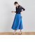 【WEB限定】麻調シアーシャーリングフレアスカート≪手洗い可能≫