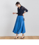 【WEB限定】麻調シアーシャーリングフレアスカート≪手洗い可能≫