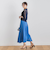 【WEB限定】麻調シアーシャーリングフレアスカート≪手洗い可能≫