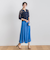 【WEB限定】麻調シアーシャーリングフレアスカート≪手洗い可能≫