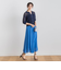 【WEB限定】麻調シアーシャーリングフレアスカート≪手洗い可能≫