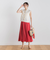 【WEB限定】麻調シアーシャーリングフレアスカート≪手洗い可能≫