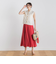 【WEB限定】麻調シアーシャーリングフレアスカート≪手洗い可能≫