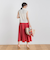 【WEB限定】麻調シアーシャーリングフレアスカート≪手洗い可能≫