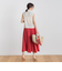 【WEB限定】麻調シアーシャーリングフレアスカート≪手洗い可能≫