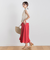 【WEB限定】麻調シアーシャーリングフレアスカート≪手洗い可能≫