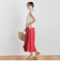 【WEB限定】麻調シアーシャーリングフレアスカート≪手洗い可能≫
