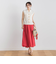 【WEB限定】麻調シアーシャーリングフレアスカート≪手洗い可能≫