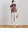 【WEB限定】カットジャガードチェックプリントブラウス
