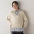【WEB限定】Vネックブラウス切替えプルオーバー≪手洗い可能≫