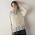 【WEB限定】Vネックブラウス切替えプルオーバー≪手洗い可能≫