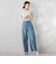 カーブデニムパンツ≪洗濯機で洗える≫