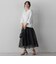【WEB限定】麻調シアーフロッキードットスカート