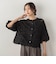カットワーク刺繍バンドカラーブラウス