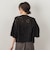カットワーク刺繍バンドカラーブラウス