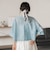 【WEB限定】シアーサテンバンドカラーブラウス