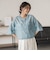 【WEB限定】シアーサテンバンドカラーブラウス