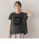 レースたたき付けプリントTシャツ