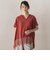 【WEB限定】キーネックレース切替ブラウス
