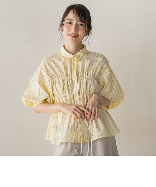 Machatt シャーリングパフスリーブシャツ WEB限定】シャーリング
