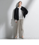 【WEB限定/大きいサイズ】シェルタリングテーパードパンツ≪洗濯機で洗える≫
