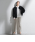 【WEB限定/大きいサイズ】シェルタリングテーパードパンツ≪洗濯機で洗える≫