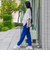【WEB限定/大きいサイズ】シェルタリングテーパードパンツ≪洗濯機で洗える≫