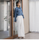 【WEB限定/大きいサイズ】シェルタリングワイドパンツ≪洗濯機で洗える≫