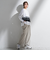 【WEB限定/大きいサイズ】シェルタリングワイドパンツ≪洗濯機で洗える≫