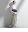 【WEB限定/大きいサイズ】シェルタリングワイドパンツ≪洗濯機で洗える≫