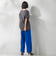 【WEB限定/大きいサイズ】シェルタリングワイドパンツ≪洗濯機で洗える≫