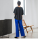 【WEB限定/大きいサイズ】シェルタリングワイドパンツ≪洗濯機で洗える≫