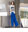 【WEB限定/大きいサイズ】シェルタリングワイドパンツ≪洗濯機で洗える≫