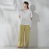 【WEB限定/大きいサイズ】シェルタリングワイドパンツ≪洗濯機で洗える≫