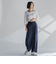 麻調ワイドパンツ≪洗濯機で洗える≫