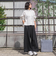 【biyori】”楽ちんキレイ”リネン風ワイドパンツ≪洗濯機で洗える≫