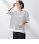 【大きいサイズ】Tシャツ風ボーダーニットプルオーバー≪手洗い可能≫