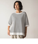 【大きいサイズ】Tシャツ風ボーダーニットプルオーバー≪手洗い可能≫
