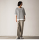 【大きいサイズ】Tシャツ風ボーダーニットプルオーバー≪手洗い可能≫